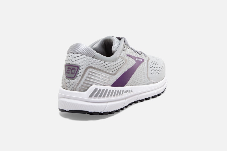 Brooks Running Shoes - Ariel \'20 Road Womens - Grey/Purple - FQW-179046